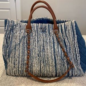 Chanel Denim Fringe Tote